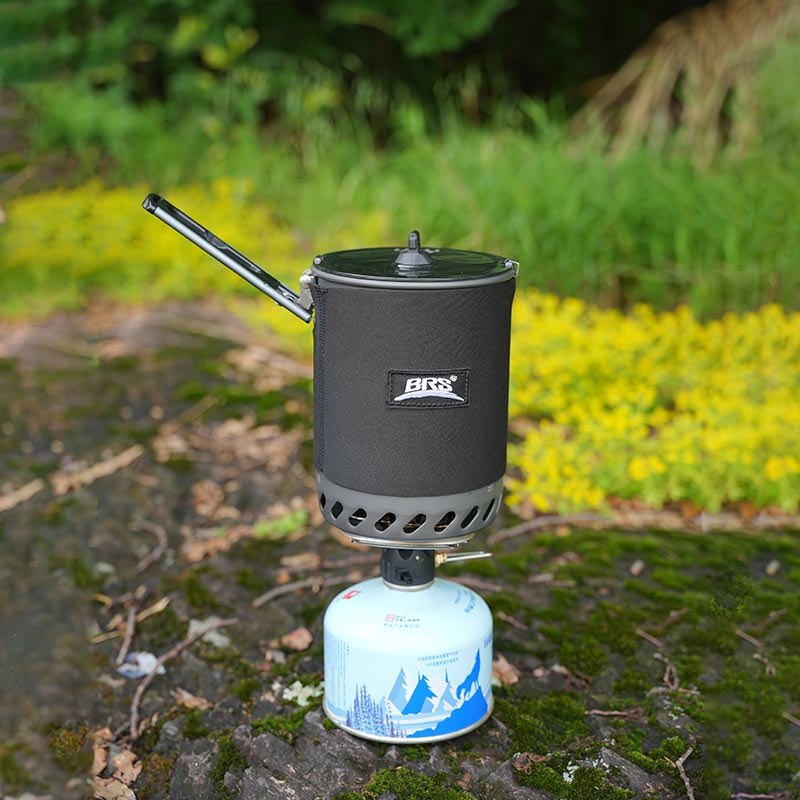 Camping Cooking With Gas - BRS-T62 Outdoor Collector Boiler Reactor Hiking