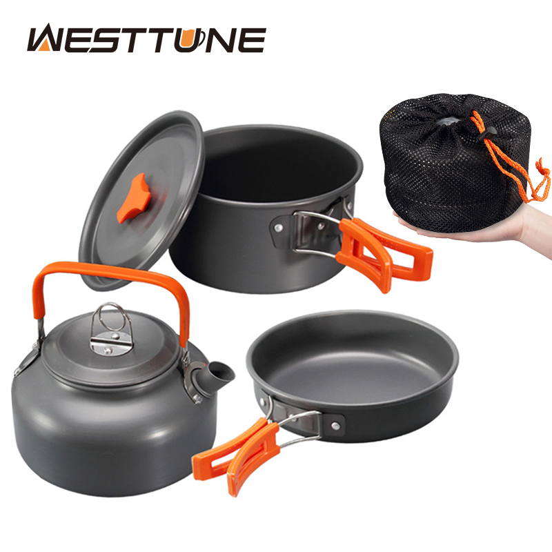 Camping Outdoor Cooking Equipment - WESTTUNE Camping Cookware Kit Aluminum Outdoor
