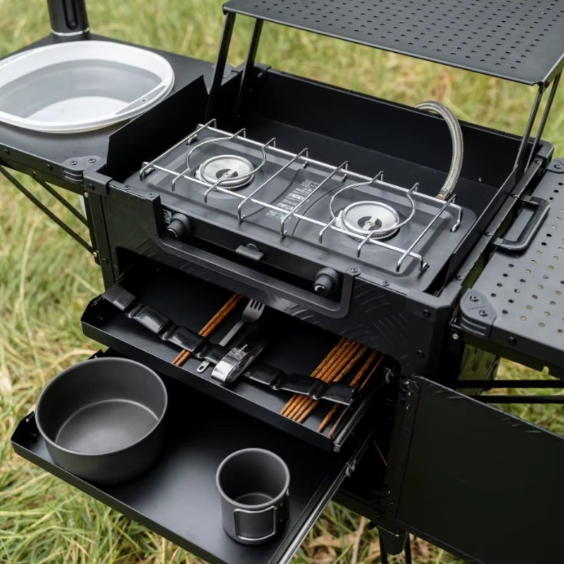 Camping Cooking All In One - All-In-One Foldable Outdoor Camping Kitchen Station