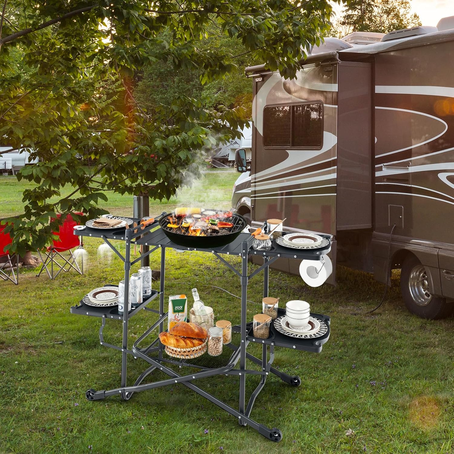 Portable Camp Cooking Table wi - Camping Cooking Top ulasan dan harga