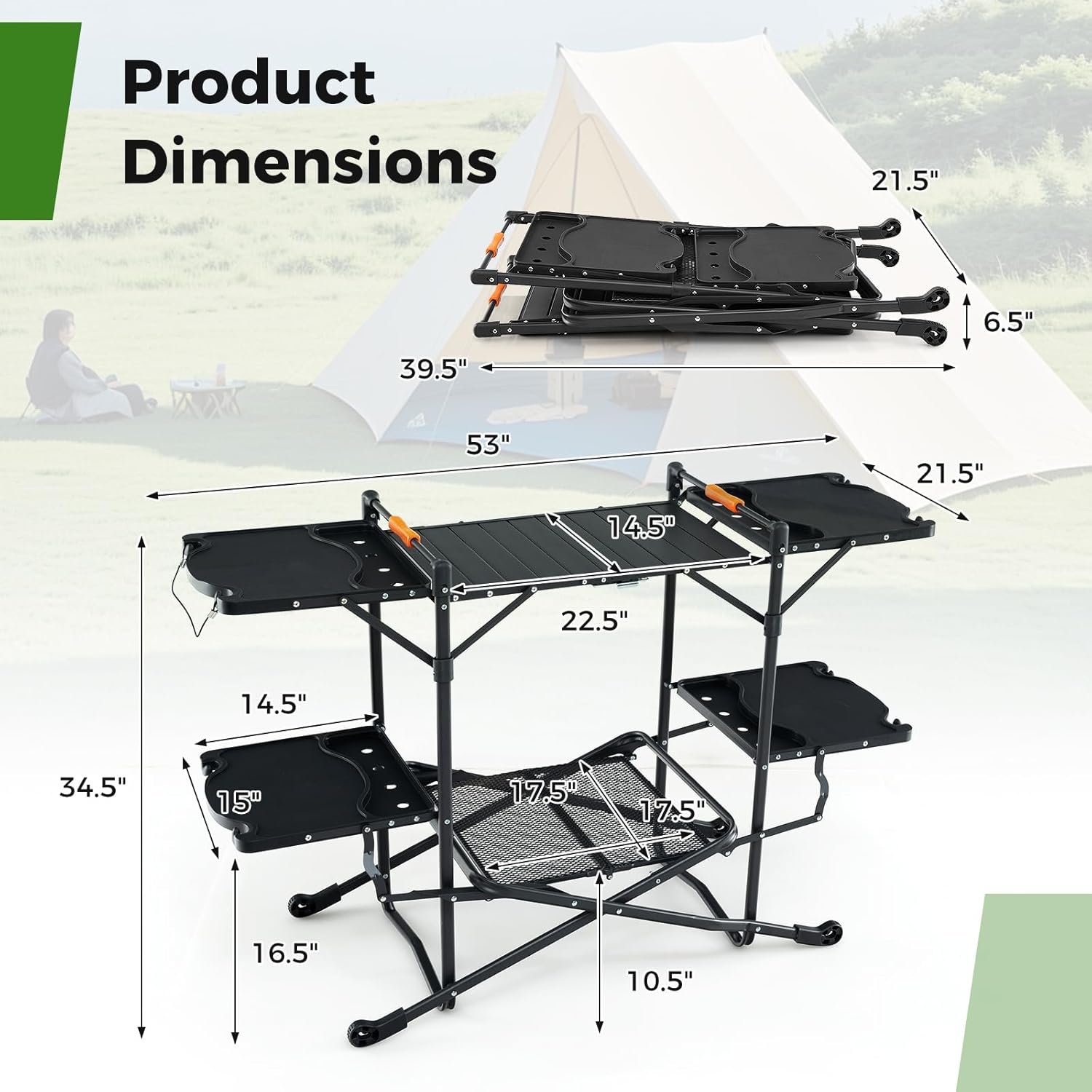 Portable Camp Cooking Table wi - Camping Cooking Top ulasan dan harga
