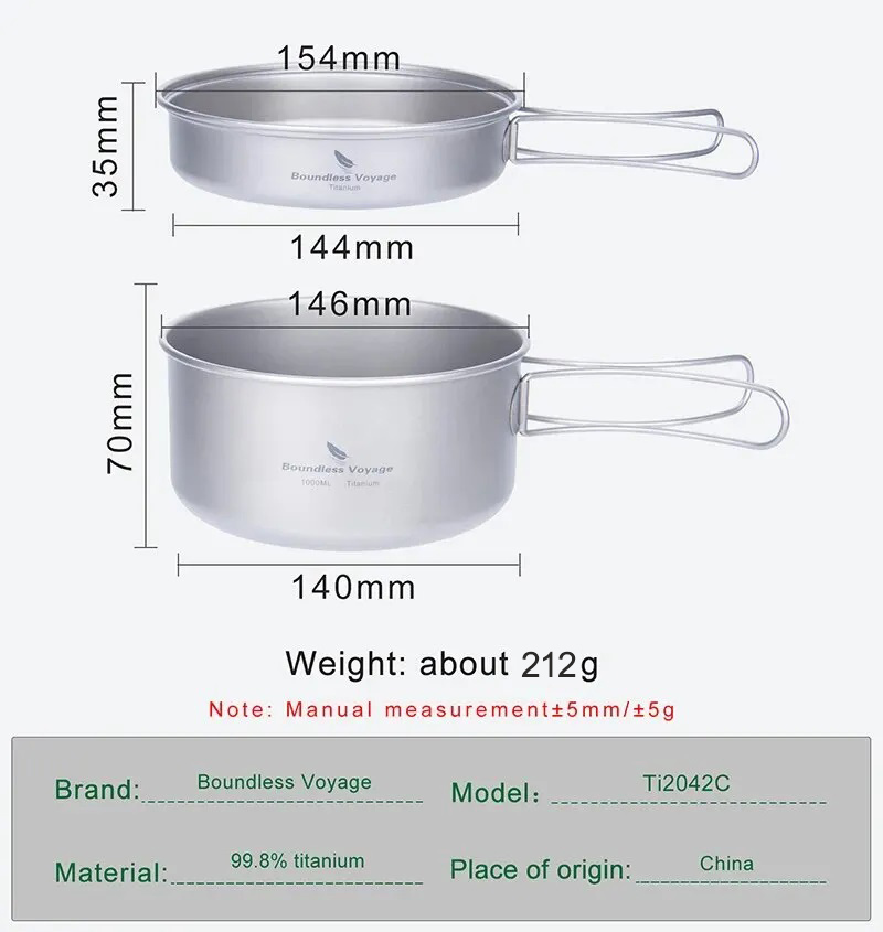 Boundless Voyage Titanium Pot  - Camping Cooking Set For 4 ulasan dan harga