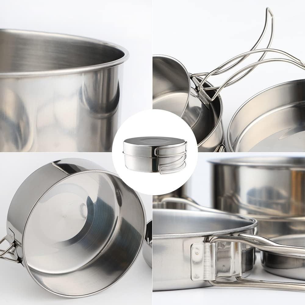 4 Pcs Portable Stainless Steel - Camping Cooking Set For 4 ulasan dan harga