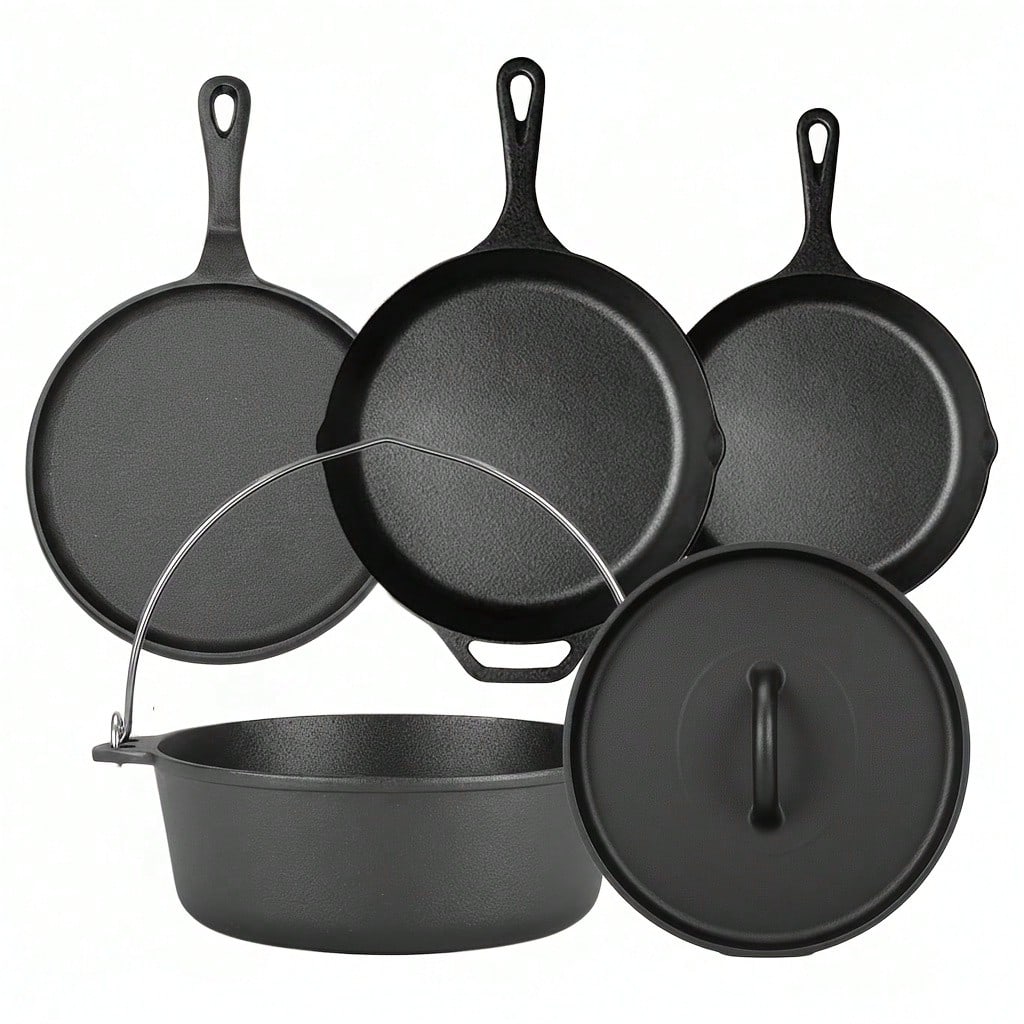 PACILACK Cast Iron Pots And Pa - Camping Cooking Set For 4 ulasan dan harga
