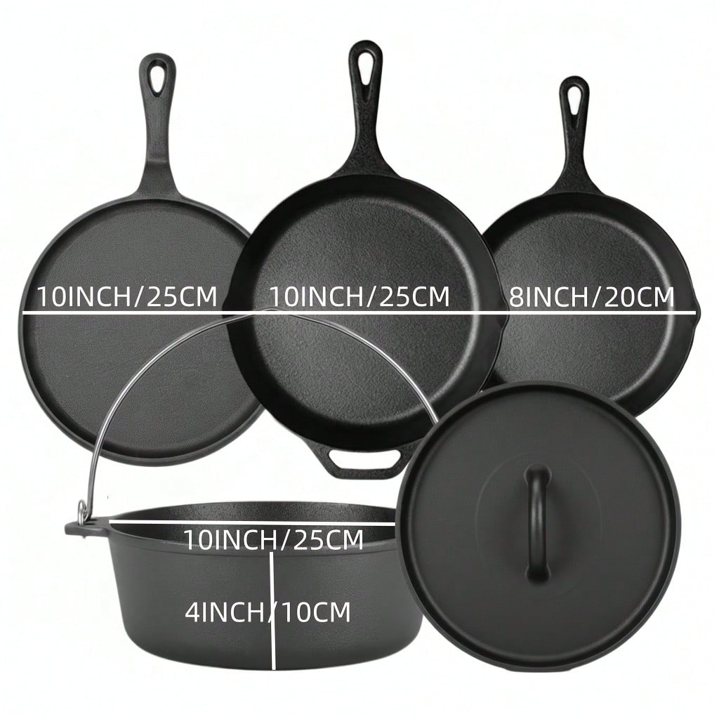 PACILACK Cast Iron Pots And Pa - Camping Cooking Set For 4 ulasan dan harga