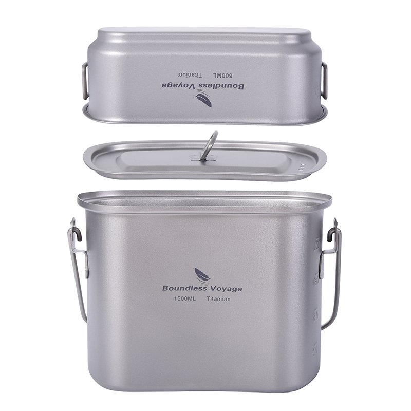 1.5L Outdoor Military Canteen  - Camping Cooking Kit Box ulasan dan harga