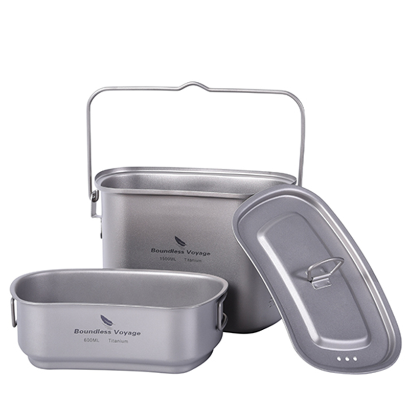 1.5L Outdoor Military Canteen  - Camping Cooking Kit Box ulasan dan harga