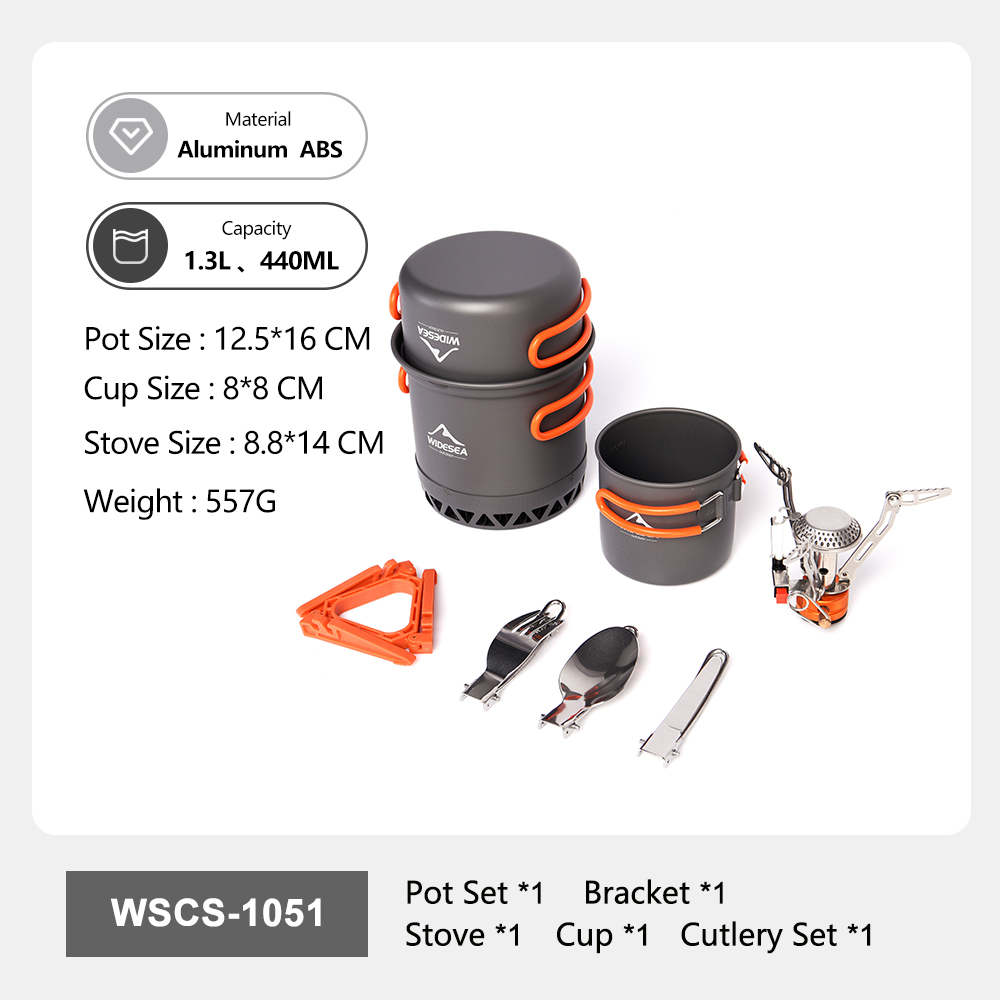 Widesea Portable Camping Cookw - Camping Cooking Set For 4 ulasan dan harga