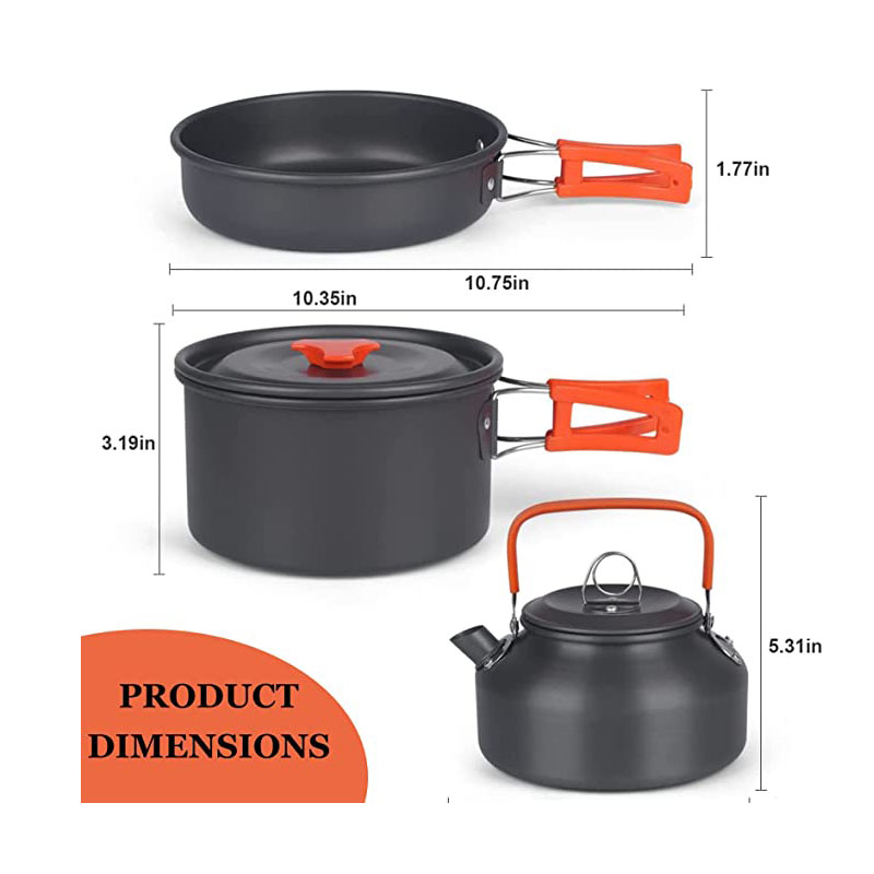Aluminum Outdoor Camping Cookw - Camping Cooking Set For 4 ulasan dan harga