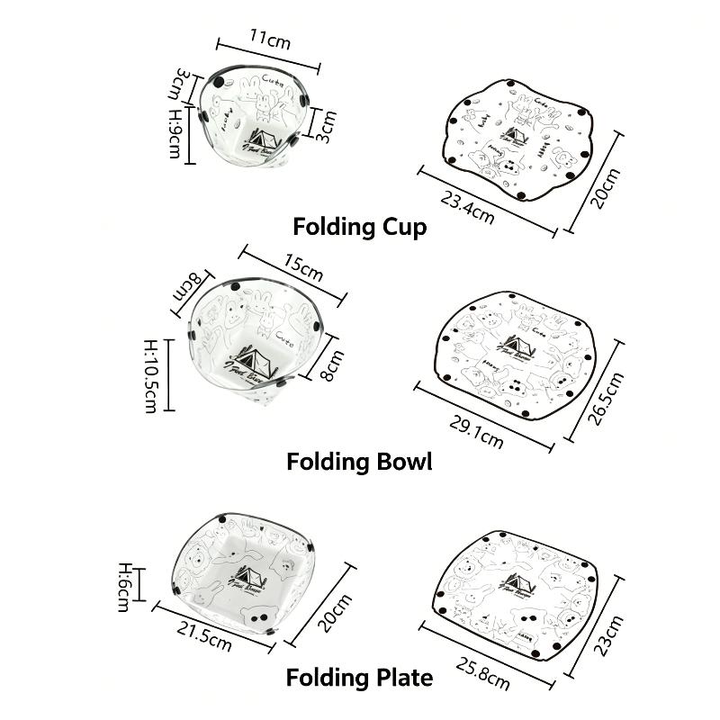1/3PCS Foldable Bowls Cups & P - Camping Cooking Bowl ulasan dan harga