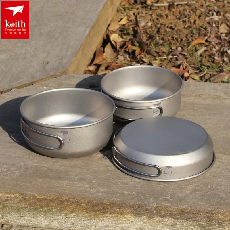 Keith 3PCS Titanium Cookware P - Camping Outdoor Cooking Equipment ulasan dan harga