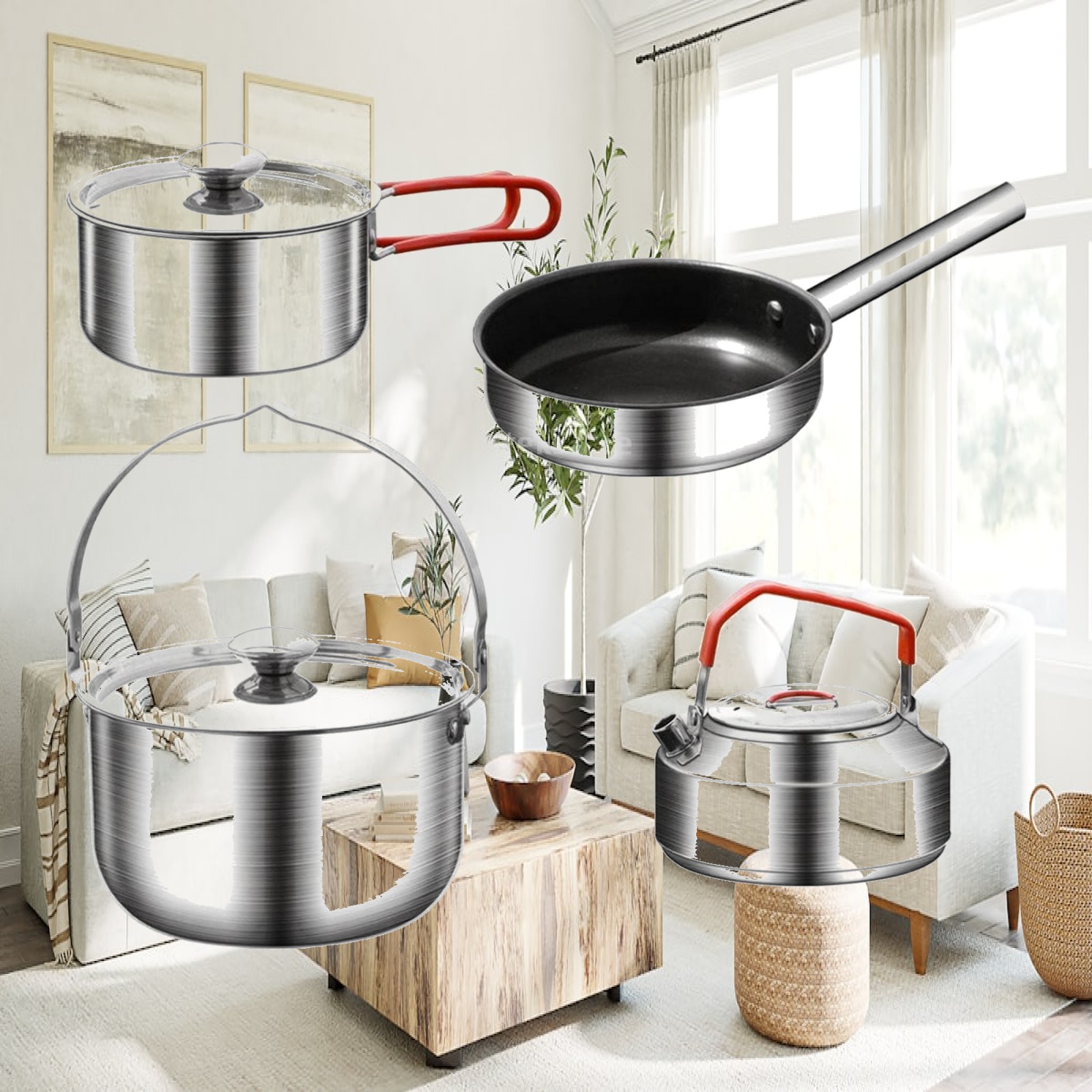 4 Piece Outdoor Folding Cookwa - Camping Cooking Set For 4 ulasan dan harga