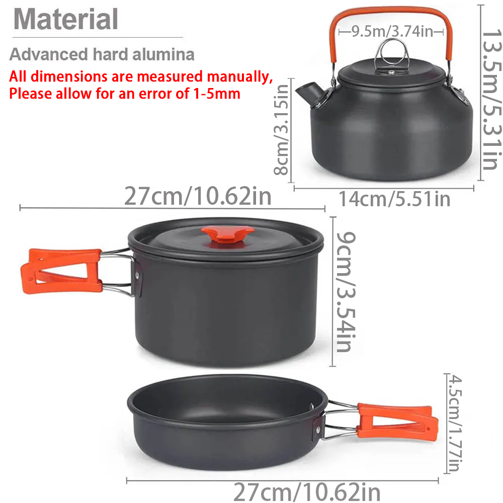 1pcs/1set Camping Cookware Kit - Camping Cooking Set For 4 ulasan dan harga