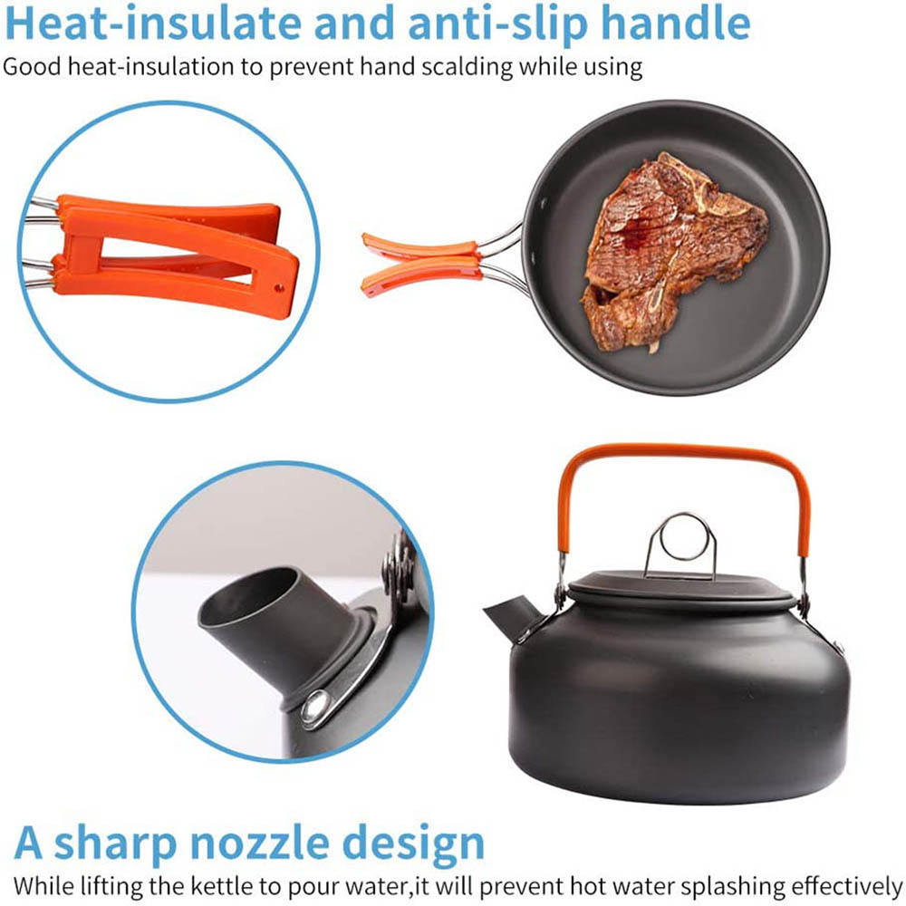 1pcs/1set Camping Cookware Kit - Camping Cooking Set For 4 ulasan dan harga