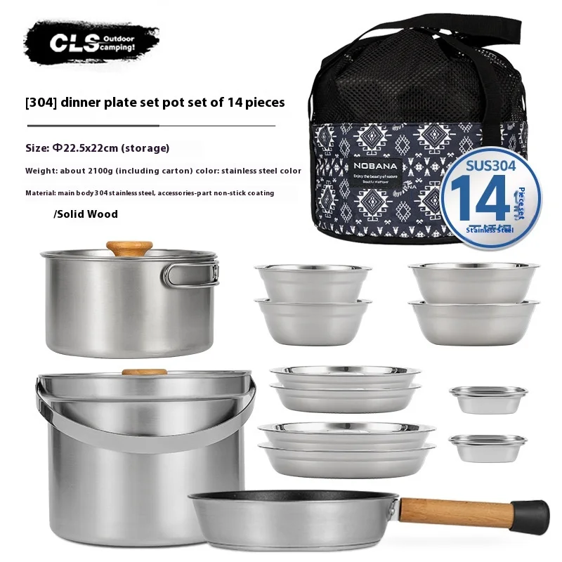 CLS&NOBANA Newset Outdoor Camp - Camping Cooking Set For 4 ulasan dan harga