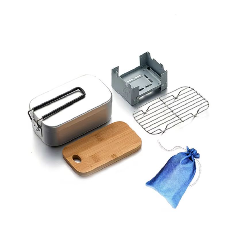 Outdoor Aluminium Mess Kit, St - Camping Cooking Kit Box ulasan dan harga
